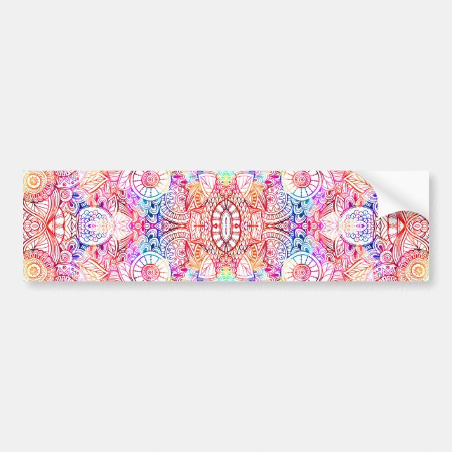 Cute colourful abstract flowers  bumper sticker (Front)