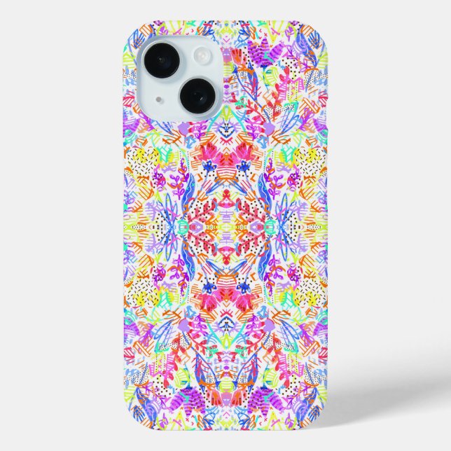 Cute colourful abstract flowers patterns Case-Mate iPhone case (Back)