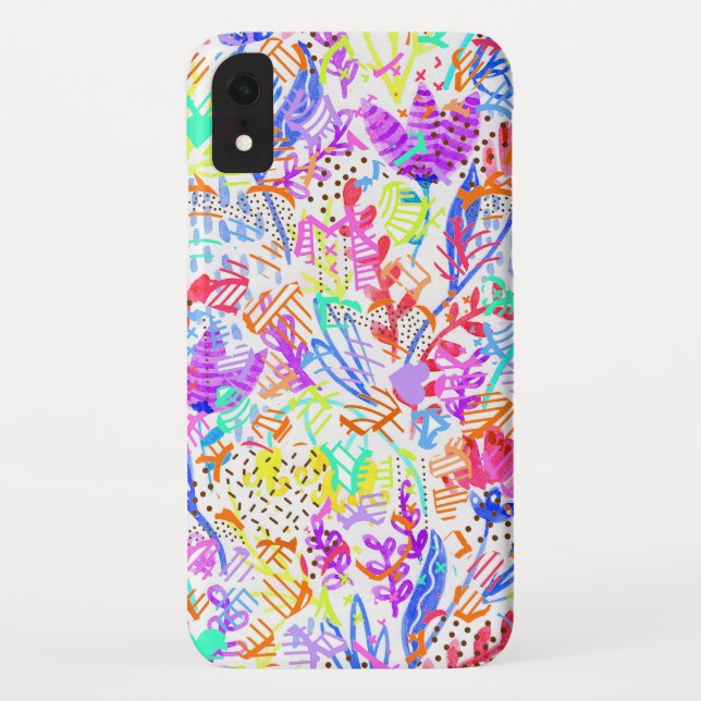 Cute colourful abstract flowers patterns Case-Mate iPhone case (Back)