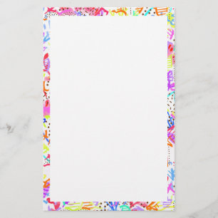 Cute colourful abstract flowers patterns stationery