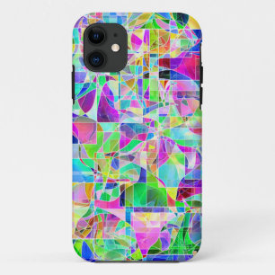 Cute colourful abstract geometric fragments design iPhone 11 case
