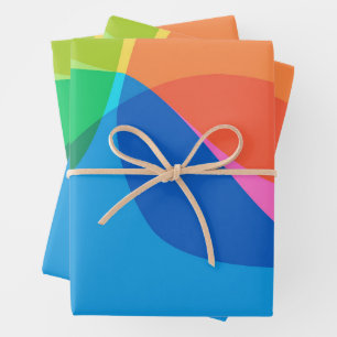 Cute Colourful Abstract Geometric Rainbow  Wrapping Paper Sheet