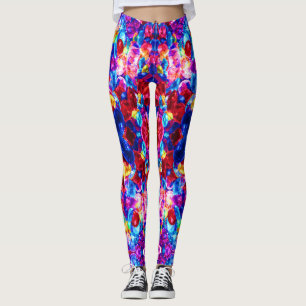Cute colourful abstract jewellery texture leggings