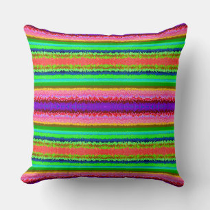 Cute colourful abstract lines cushion
