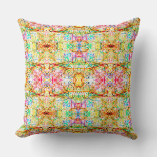 Cute colourful abstract lines cushion