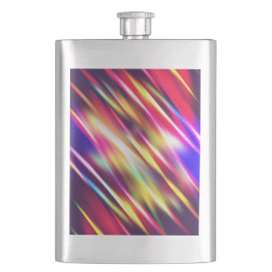 Cute colourful abstract lines hip flask