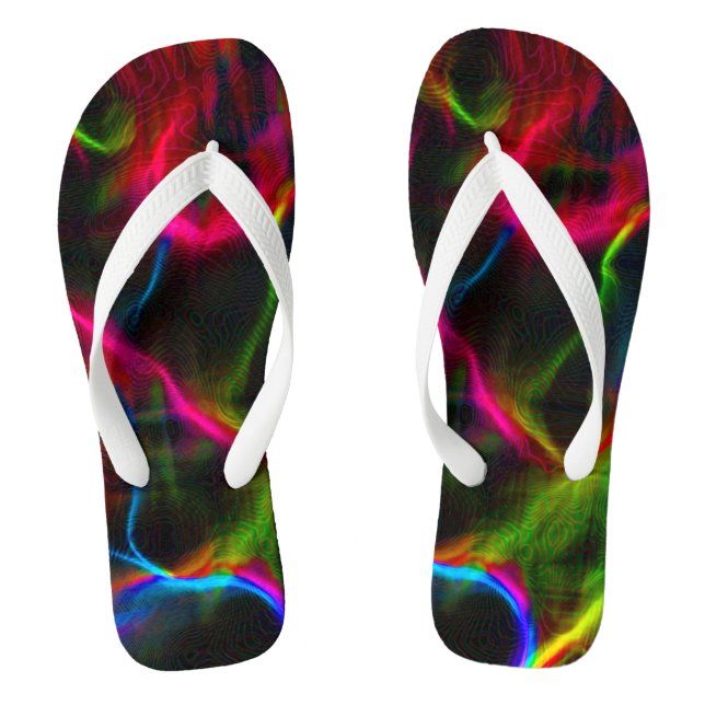 Cute colourful abstract lines  jandals (Footbed)