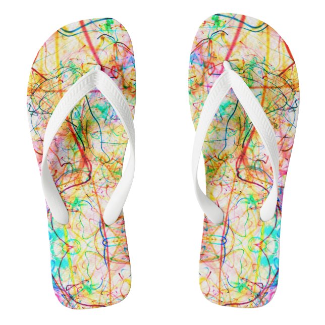 Cute colourful abstract lines jandals (Footbed)