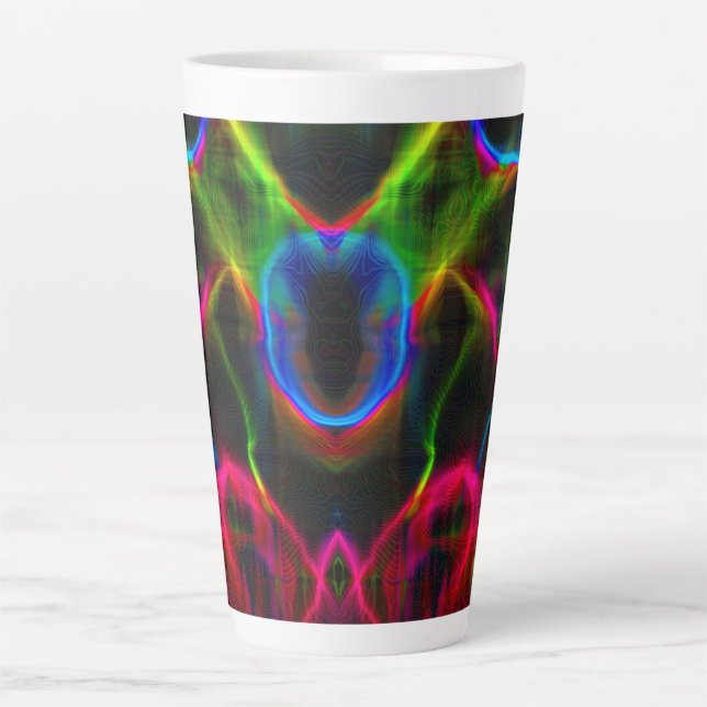 Cute colourful abstract lines  latte mug (Front)