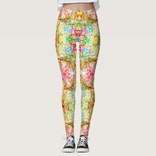 Cute colourful abstract lines leggings