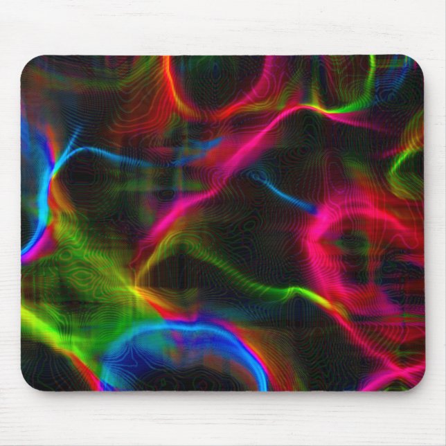 Cute colourful abstract lines  mouse pad (Front)