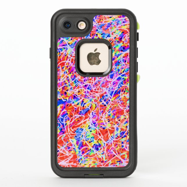 Cute colourful abstract lines painting LifeProof iPhone case (Back)