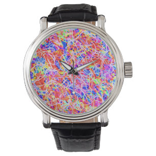 Cute colourful abstract lines painting watch