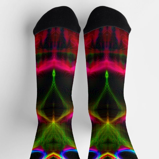 Cute colourful abstract lines  socks (Top)