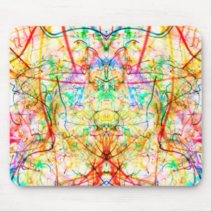 Cute colourful abstract lines throw pillow mouse pad