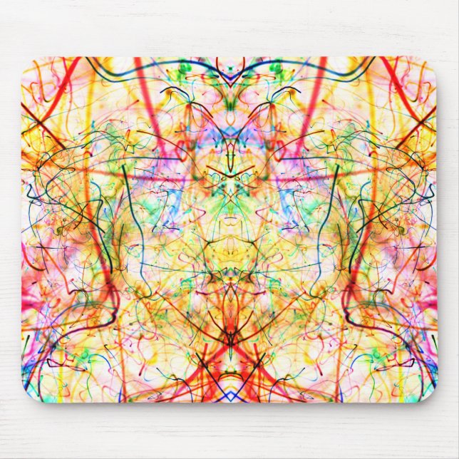 Cute colourful abstract lines throw pillow mouse pad (Front)