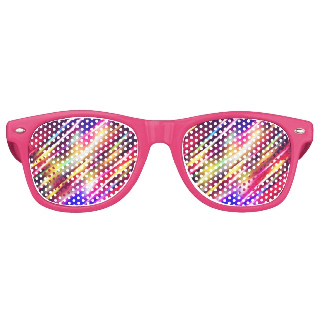 Cute colourful abstract lines throw pillow retro sunglasses (Front)