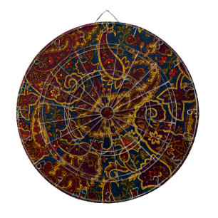 Cute colourful abstract marble dartboard
