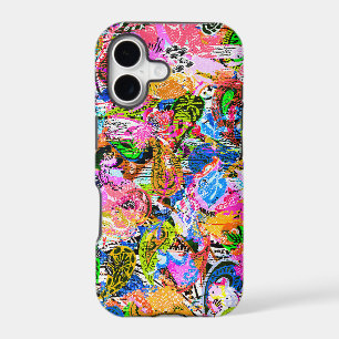 Cute colourful abstract mixed paisley flowers