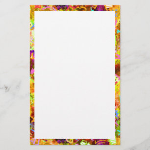 Cute colourful abstract paint stationery