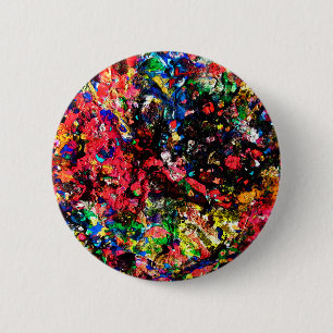 Cute colourful abstract painting 6 cm round badge
