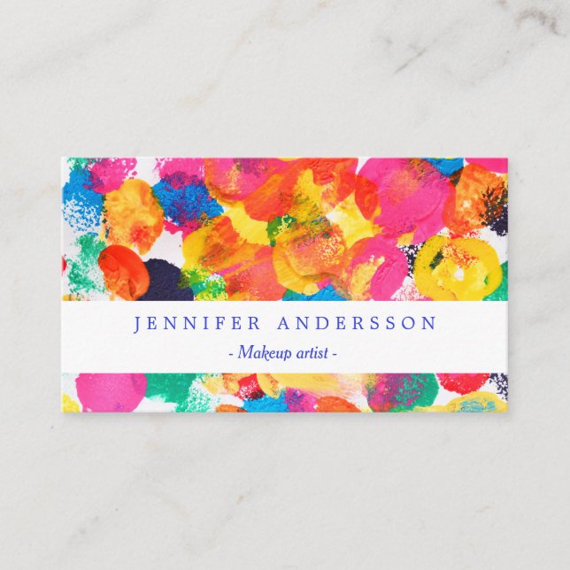 Cute colourful abstract painting business card (Front)