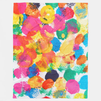 Cute colourful abstract painting fleece blanket