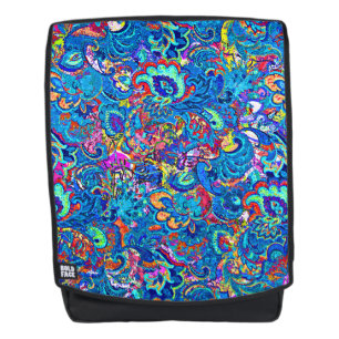 Cute colourful abstract painting flowers backpack