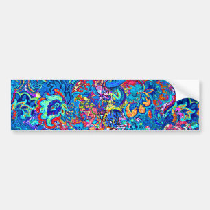 Cute colourful abstract painting flowers bumper sticker
