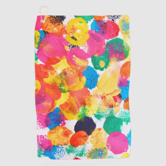 Cute colourful abstract painting golf towel