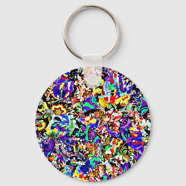 Cute colourful abstract painting iPad air case Key Ring (Front)