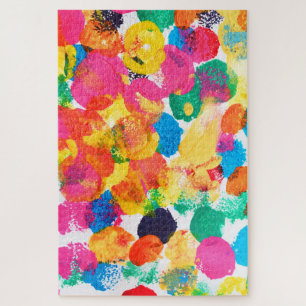 Cute colourful abstract painting jigsaw puzzle