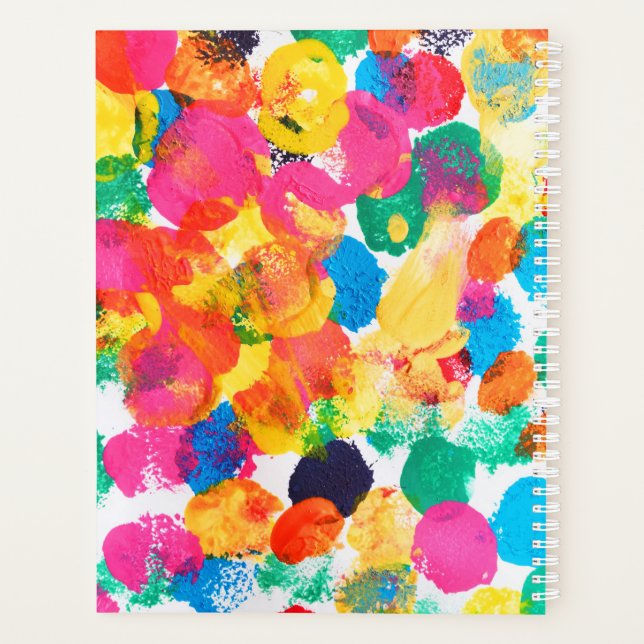 Cute colourful abstract painting planner (Back)
