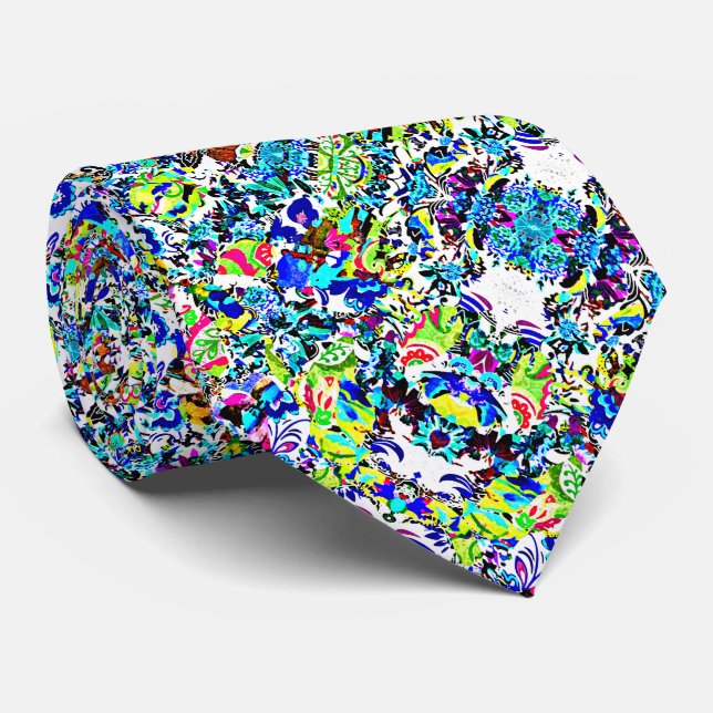 Cute colourful abstract painting tie (Rolled)