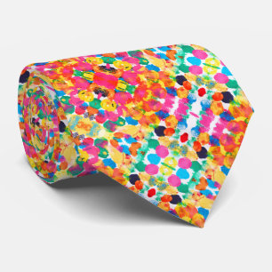 Cute colourful abstract painting tie