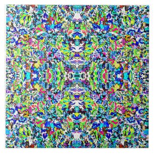 Cute colourful abstract painting tile