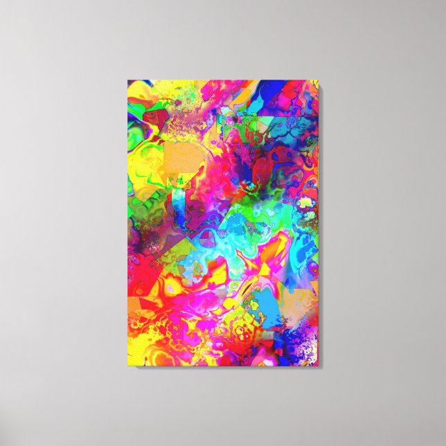 Cute colourful abstract phantom canvas print (Front)