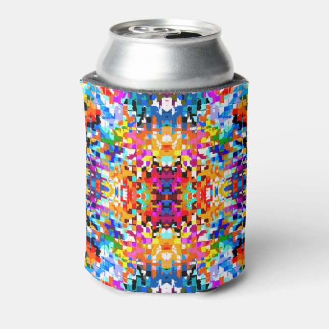 Cute colourful abstract squares can cooler (Can Back)