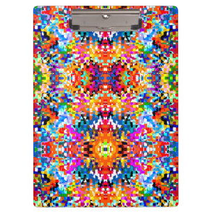 Cute colourful abstract squares clipboard