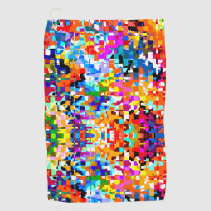 Cute colourful abstract squares golf towel