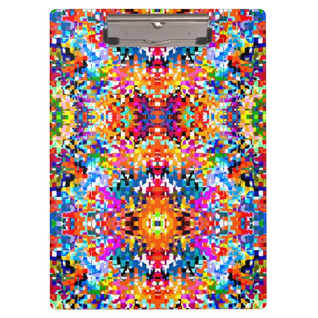 Cute colourful abstract squares notebook laptop sl clipboard (Front)