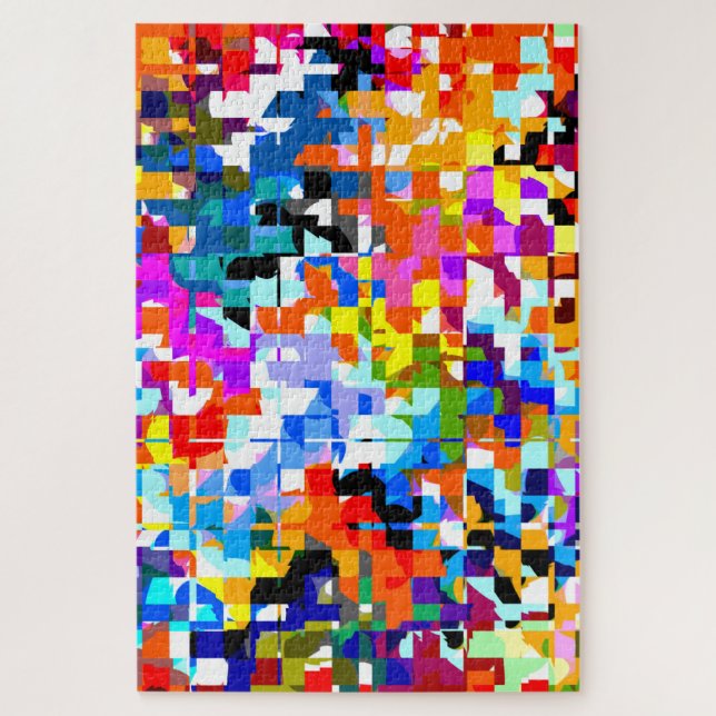 Cute colourful abstract squares notebook laptop sl jigsaw puzzle (Vertical)