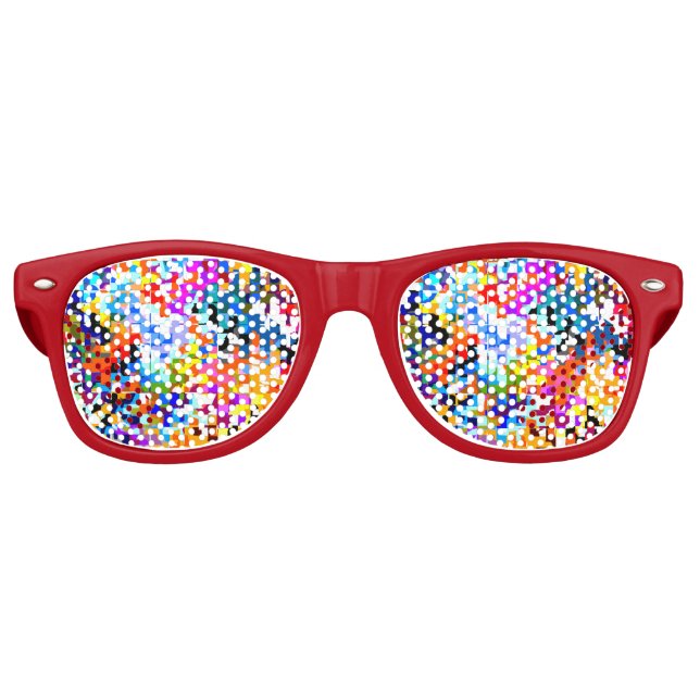 Cute colourful abstract squares notebook retro sunglasses (Front)