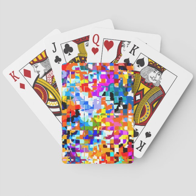 Cute colourful abstract squares playing cards (Back)
