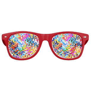 Cute colourful abstract squares retro sunglasses