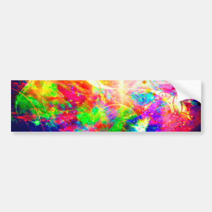 Cute colourful abstract swirl flowers bumper sticker