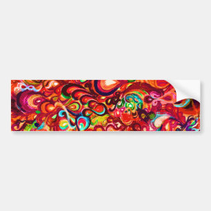 Cute colourful abstract swirl paint bumper sticker