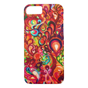 Cute colourful abstract swirl paint iPhone 8/7 case