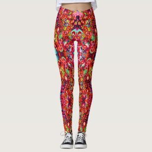 Cute colourful abstract swirl paint leggings