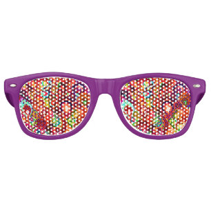 Cute colourful abstract swirl paint retro sunglasses